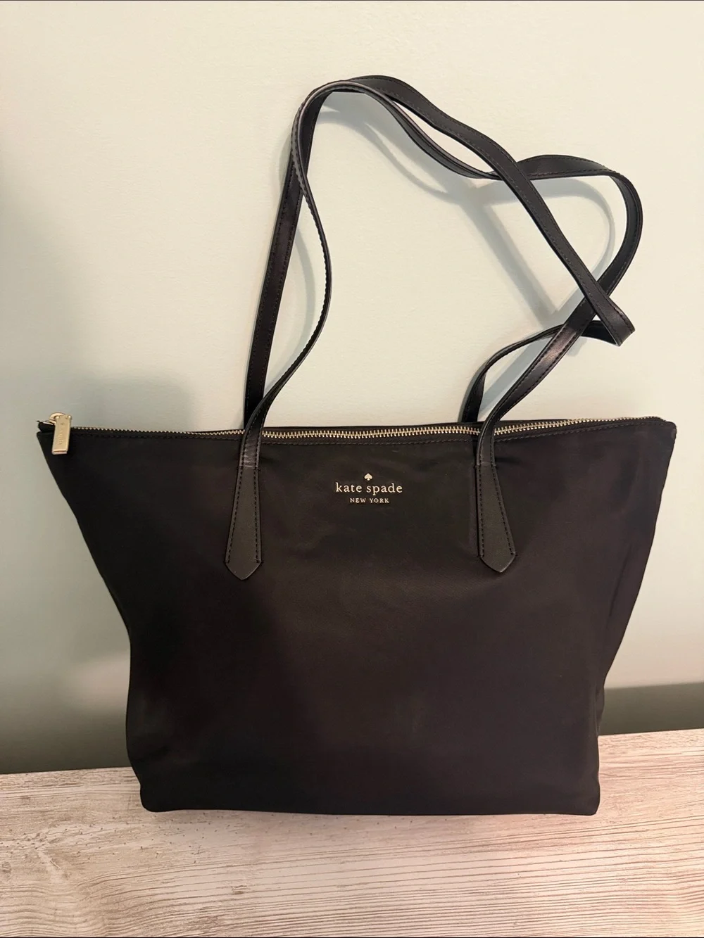 kate spade Black Nylon Zip-Top Tote